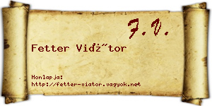 Fetter Viátor névjegykártya